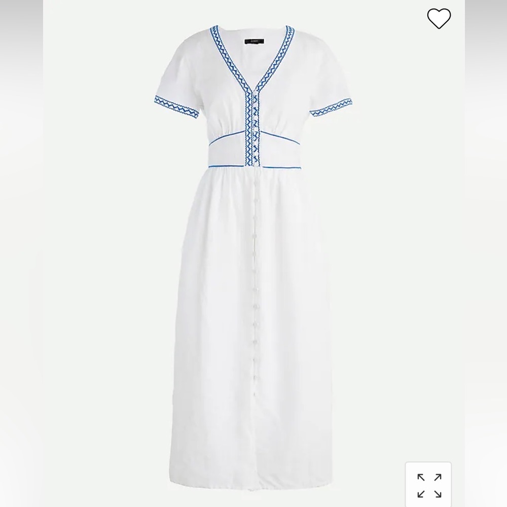 NWT J.Crew Linen Embroidered Dress - Never Worn